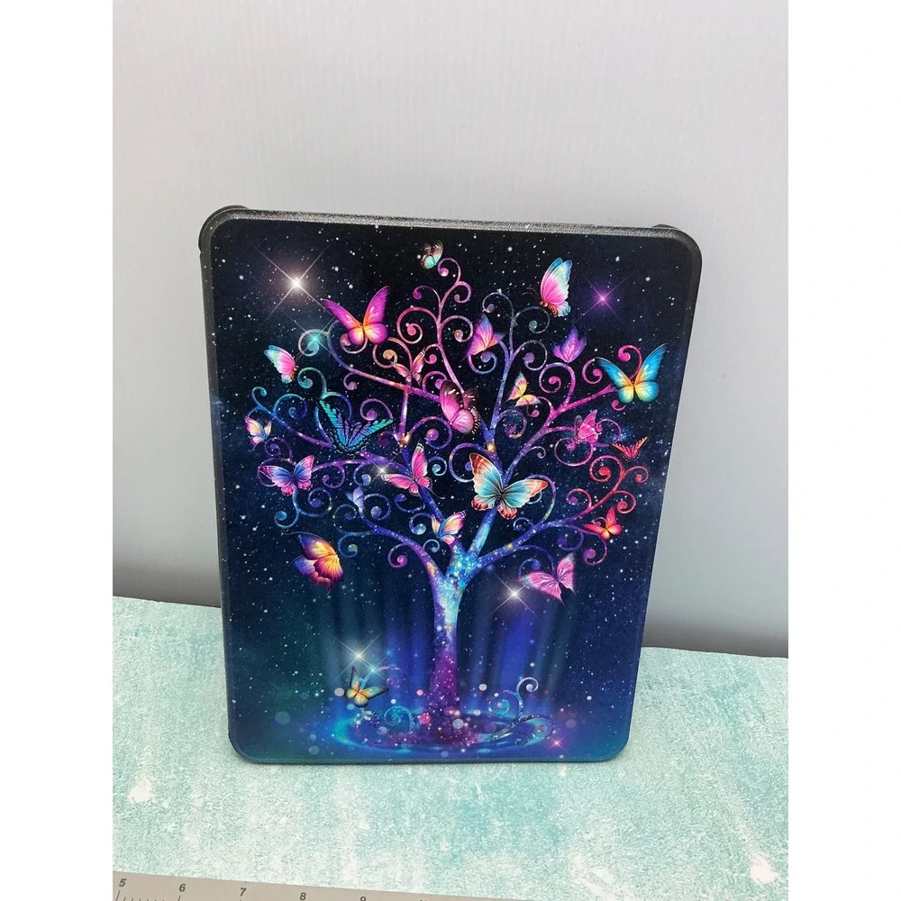 Butterfly Tree of Life Tablet Folio Case 11 Inch Galaxy Starry Sky Stand Cover